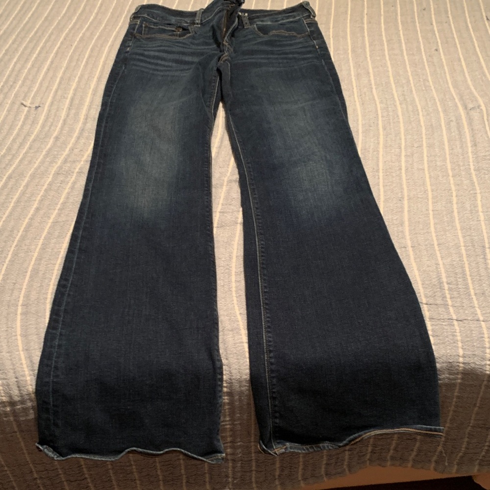 American Eagle Outfitters Blue Flare Wide Leg Jeans